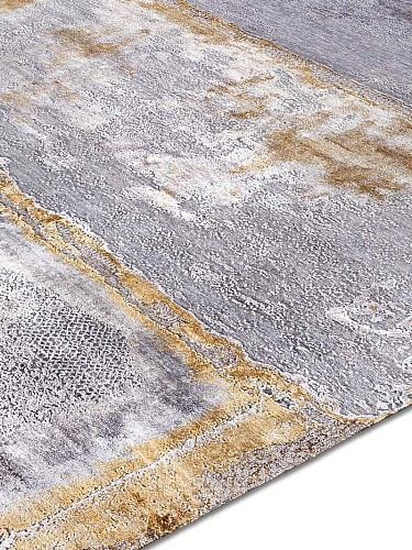 Silver White Grey Hand-Woven Exquisite Rug