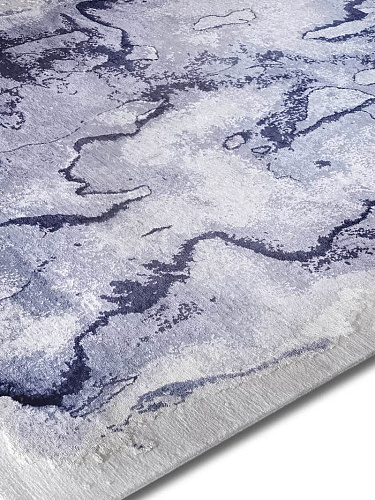 Mono Blue Luxury Hand-Woven Rug