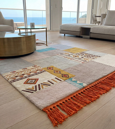 Patchwork Grid Handwoven Rug