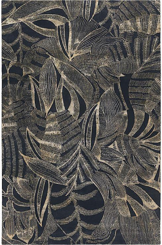 Handwoven Fruit Garden Black Rug