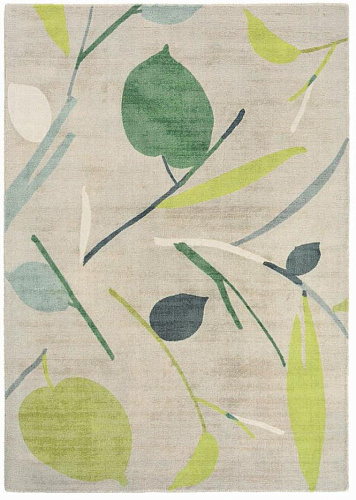 Green Leaves Handwoven NZ Wool Rug