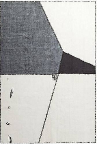 Patchwork White / Grey Flatwoven Rug