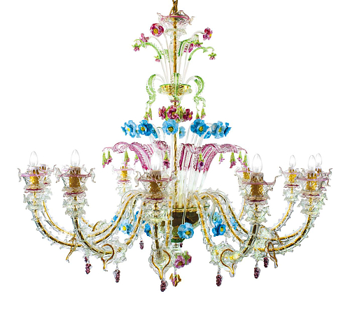 Murano Multicolor Glass Chandelier