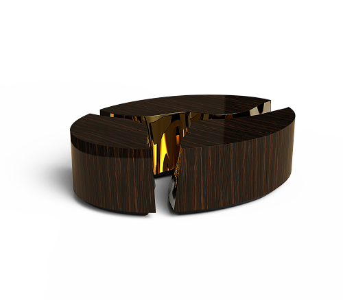 Oval Ebony Designer Coffee Table