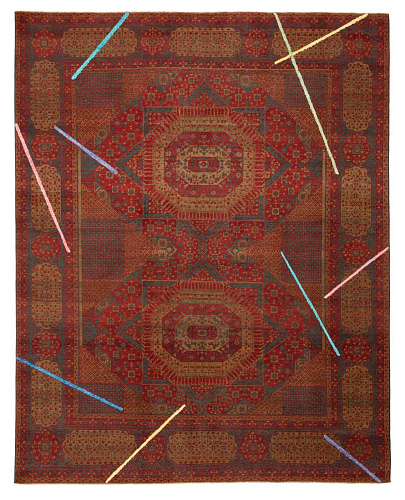 Red Hand-woven Wool / Silk Luxury Rug