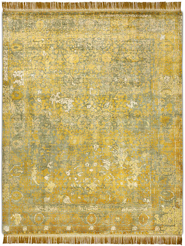 Obvious Gold Hand-Knotted Wool / Silk Rug