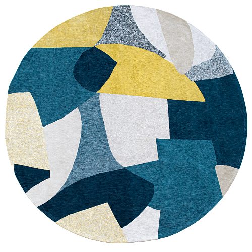 Playful Nature-Inspired Round Rug