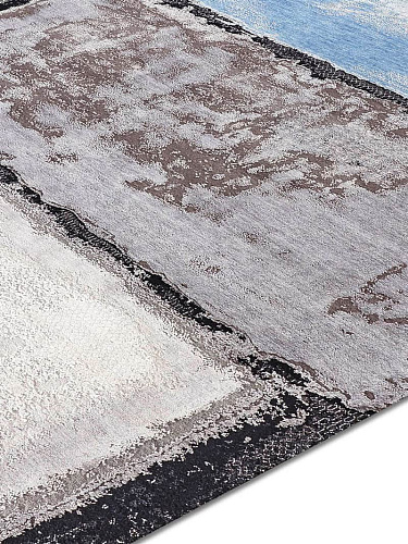 Light Blue Silver Hand-Woven Exquisite Rug