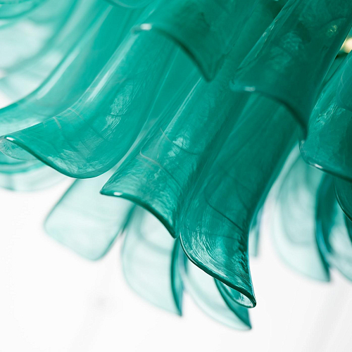 Green Glass Leaf Chandelier