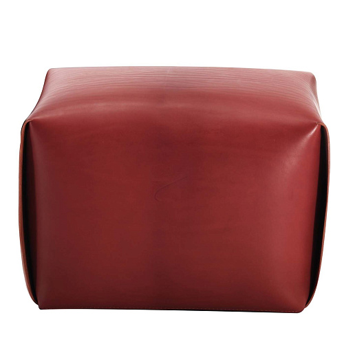 Big Bao Red Leather Ottoman