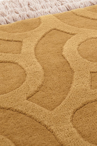 Embossed Yellow Hand-Woven Rug