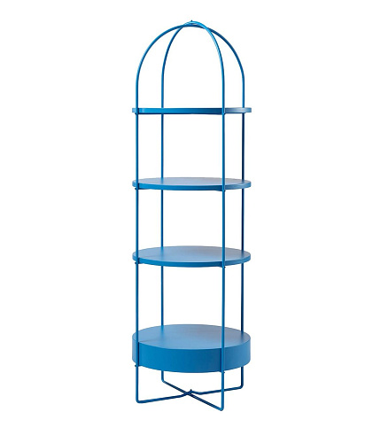 Blue Lacquered Storage Shelf