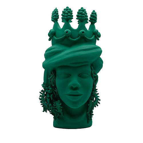 Traditional Green Moor's Head Sculpture
