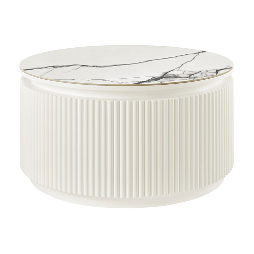 Contera Round White Coffee Table