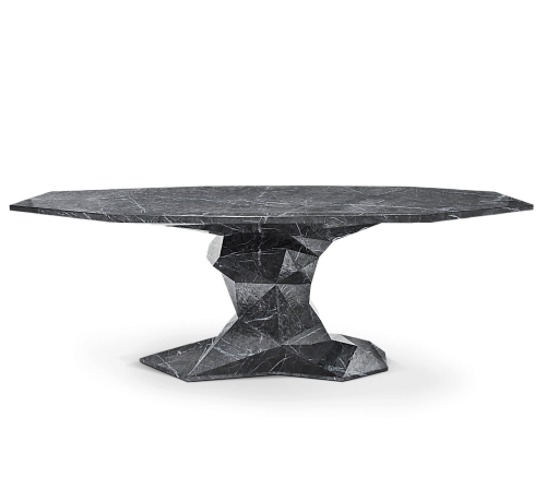 Faux-Marble Luxe Dining Table
