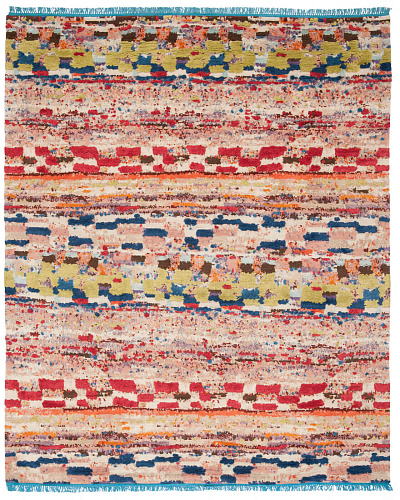 Luxurious Wool & Silk Hand-Woven Multicolored Rug