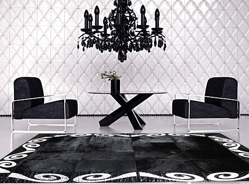 Black / Silver Luxury Cowhide Rug