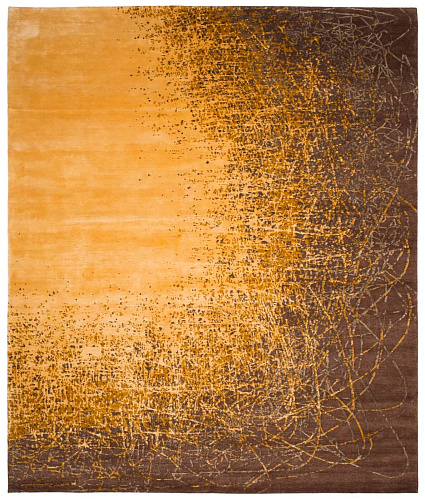 Hand-woven Art Yellow Brown Luxury Rug