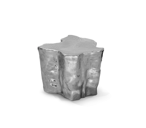Horizon Silver Ceramic Designer Side Table