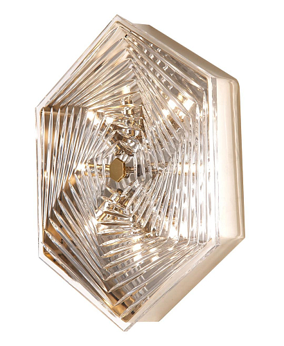 Hexagonal Large Brass Wall Sconce