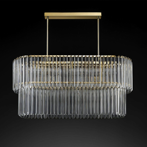 Oval Antique Gold Triedro Chandelier