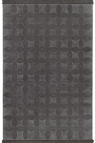 Tufted Grey Embossed Rug