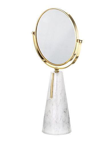 Carrara Table Mirror in 24K Gold