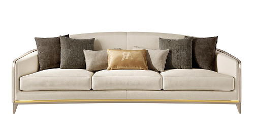 Three-Seater Elegant Beige Sofa