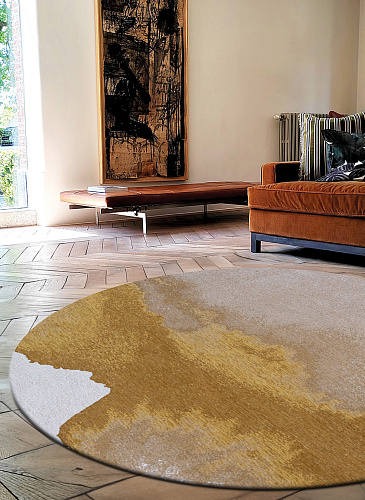 Sunset Gradient Warm-Toned Round Rug