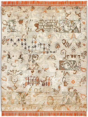 Dragon Hand-Knotted Silk / Wool Rug