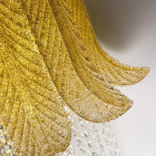 Murano Leaf Gold Wall Sconce