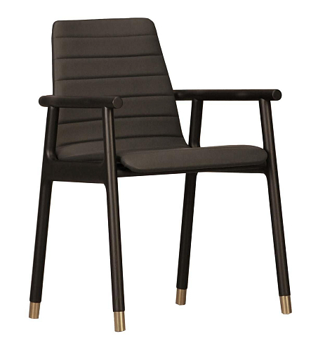 Joyce Dark Brown Handcrafted Chair with Armrests