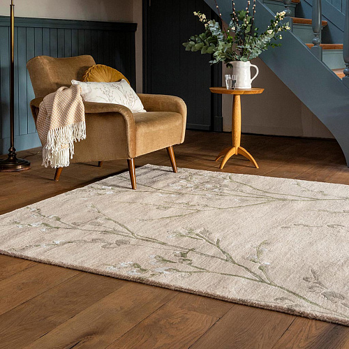 Willow Branch Hedgerow Green Rug