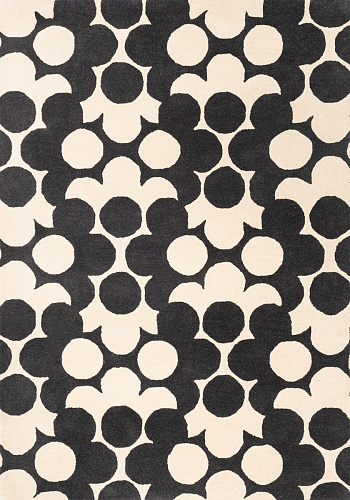 Flower Black & White Handwoven Rug