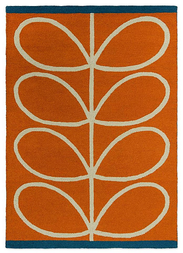 Linear Branch Orange Outdoor Rug