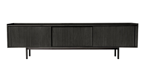 Sipario Black Three-Doors Modern Sideboard