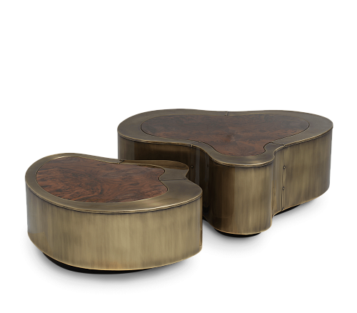 Patina & Walnut Coffee Table Set