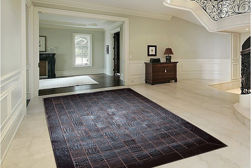 Demis Brown Luxury Leather Rug