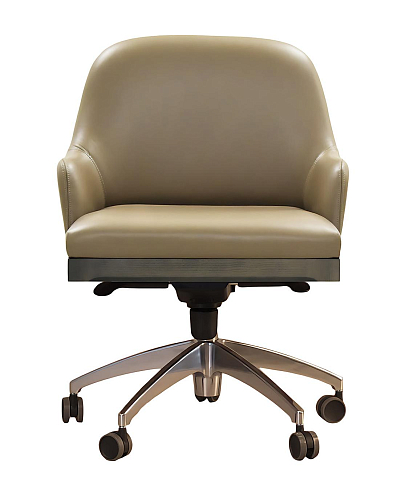 Bellagio Taupe Handcrafted Swivel Office Chair