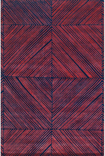 Geometric Viscose / Wool Handwoven Red & Purple Luxury Rug