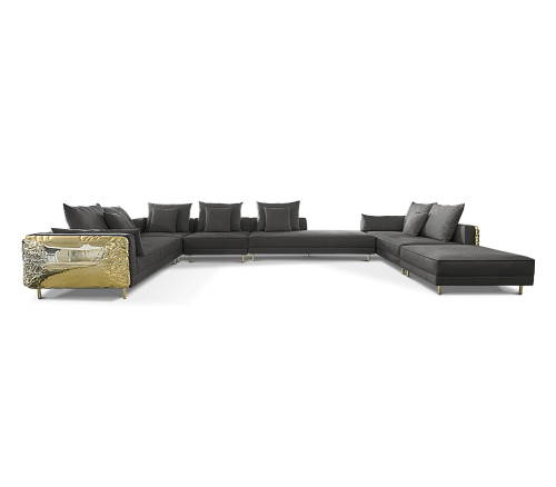 Imperia Black Modular Luxe Sofa