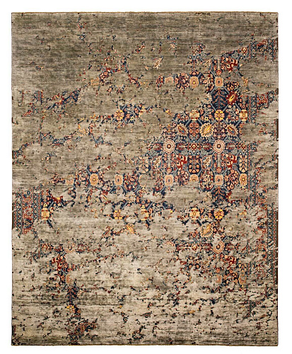 Faded Hand Knotted Vintage Luxury Rug