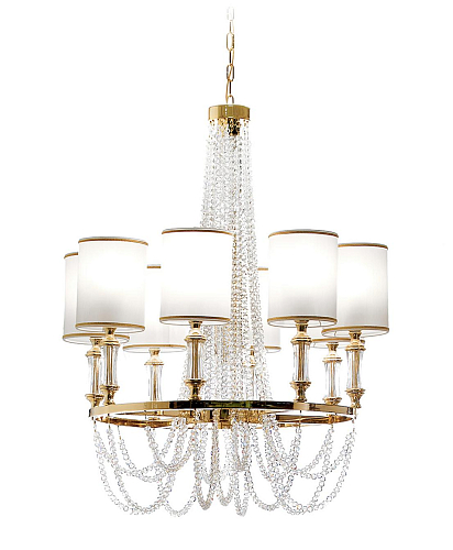 Polished Gold Crystal Chandelier