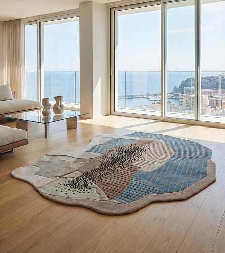Textured Figure Cut Handmade Rug
